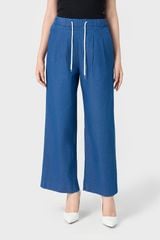 Quần Jean Nữ Ống Rộng Soft-Touch Denim Cao Cấp - Cạp Chun Hack Dáng Thoải Mái