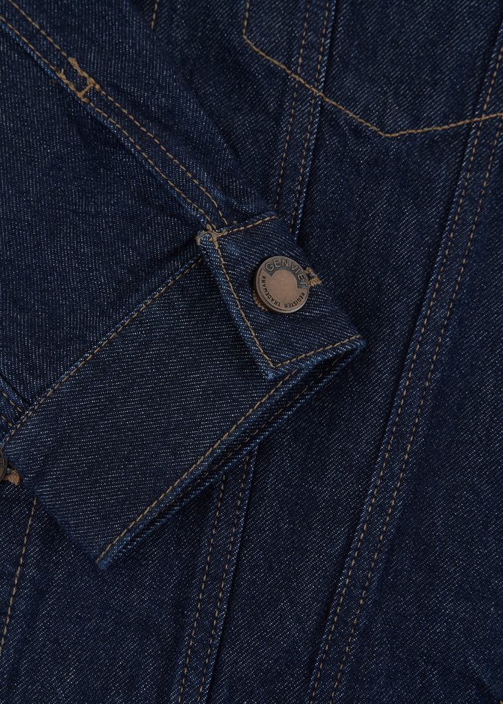 Áo Khoác Jean Nam Form Vừa – Laser Wash Bụi Bặm