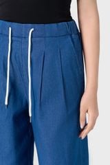 Quần Jean Nữ Ống Rộng Soft-Touch Denim Cao Cấp - Cạp Chun Hack Dáng Thoải Mái
