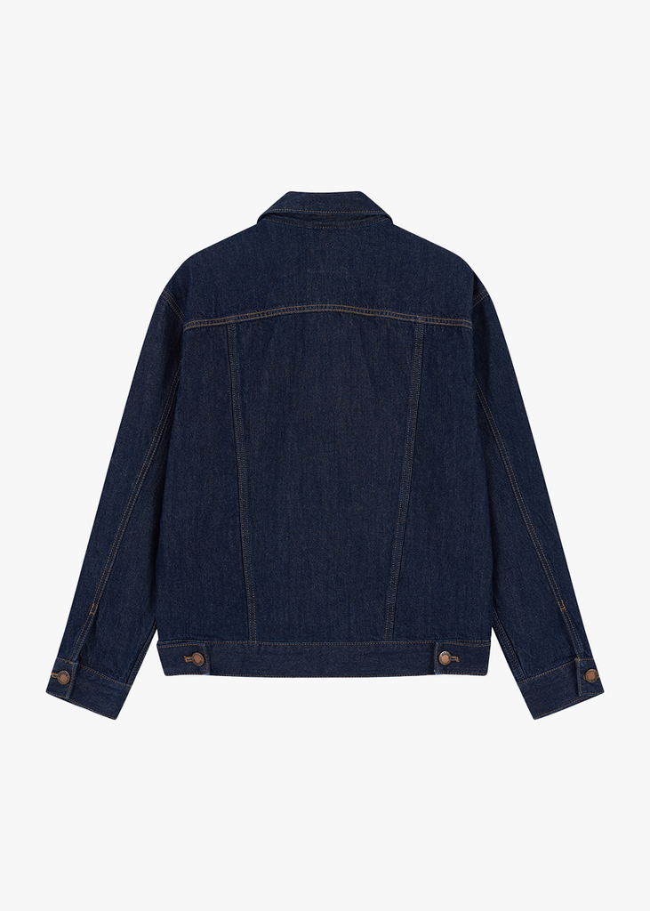 Áo Khoác Jean Nam Form Vừa – Laser Wash Bụi Bặm