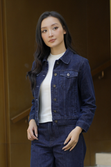 Áo Khoác Jean Nữ Ôm Vừa Cotton Denim Cao Cấp - Tôn Dáng Trẻ Trung Thời Thượng
