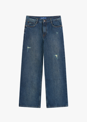 Quần Jean Nữ Dáng Suông Premium – Snow Wash Độc Bản