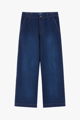 Quần Jean Nữ  Dáng Quần Tây Denim Cotton Xanh Chàm Đậm - Hack Dáng Chuẩn Form Công Sở