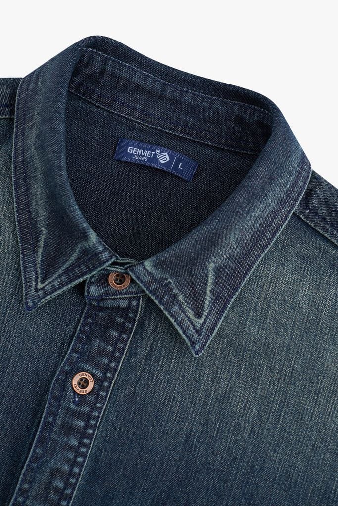 Áo Sơ Mi Jean Nam Dài Tay Form Ôm