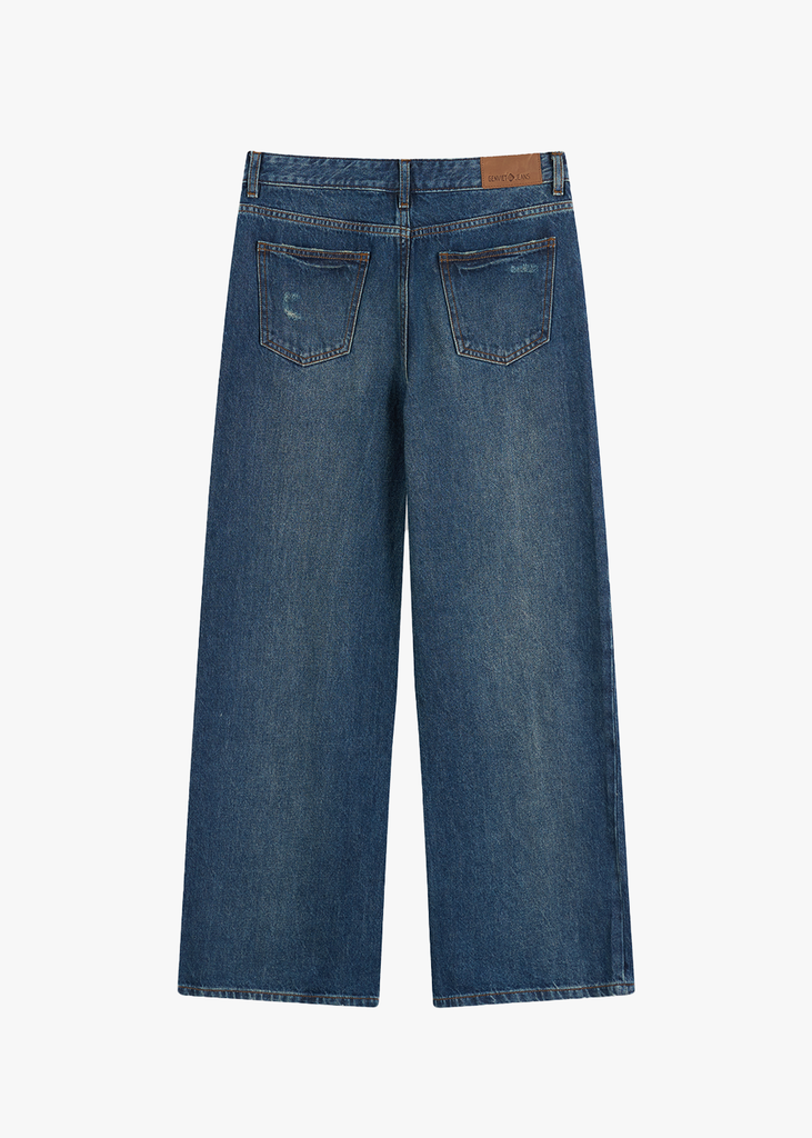 Quần Jean Nữ Dáng Suông Premium – Snow Wash Độc Bản