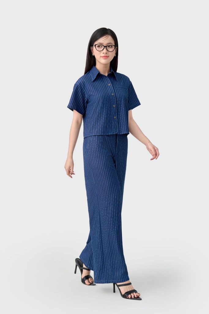 Quần Suông Kẻ Sọc Nữ – Cotton Tự Nhiên, Dáng Rộng Dễ Mặc