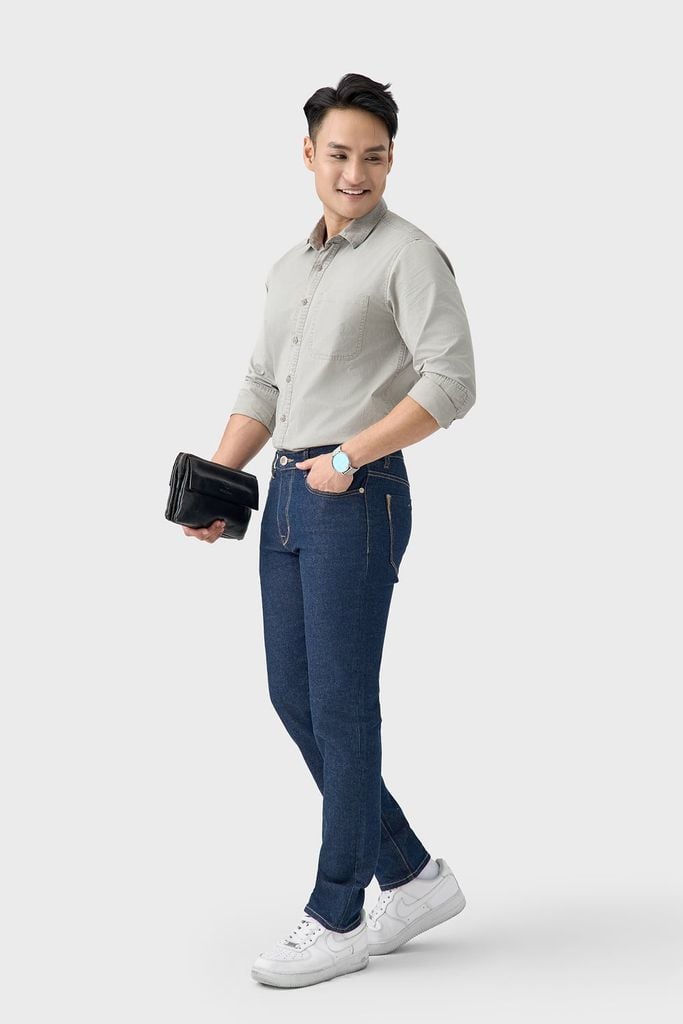 Quần Jean Nam Slim Ôm Vừa - Co Giãn 4 Chiều