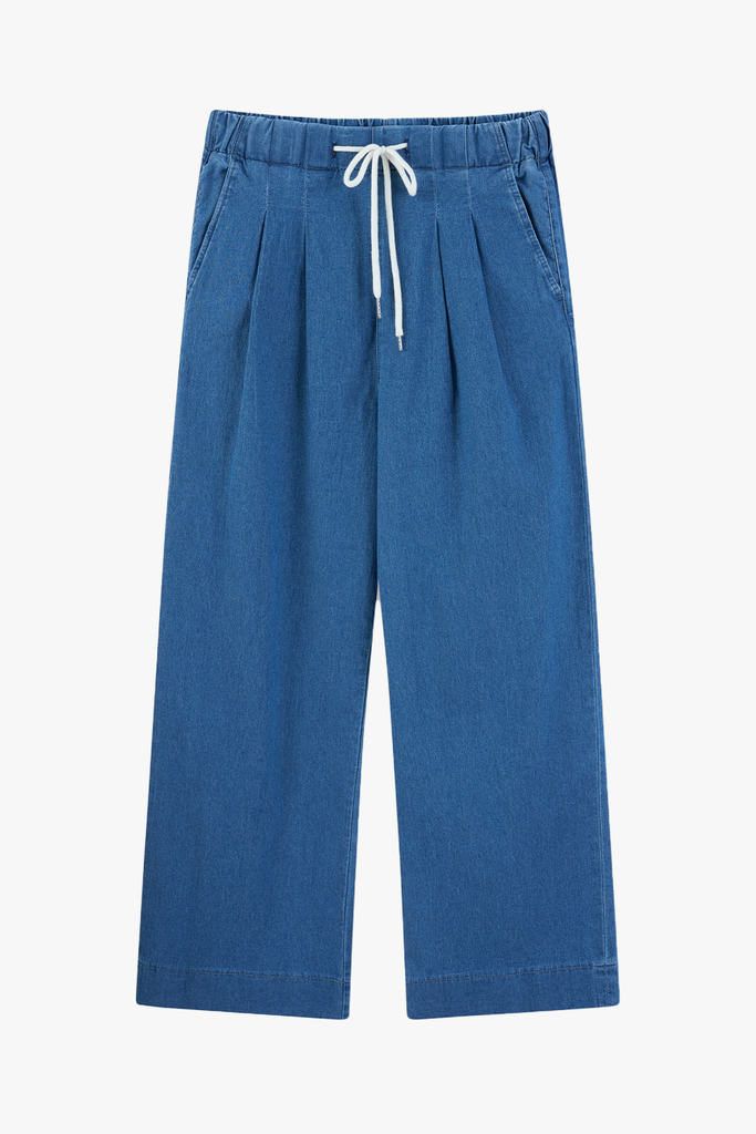 Quần Jean Nữ Ống Rộng Soft-Touch Denim Cao Cấp - Cạp Chun Hack Dáng Thoải Mái