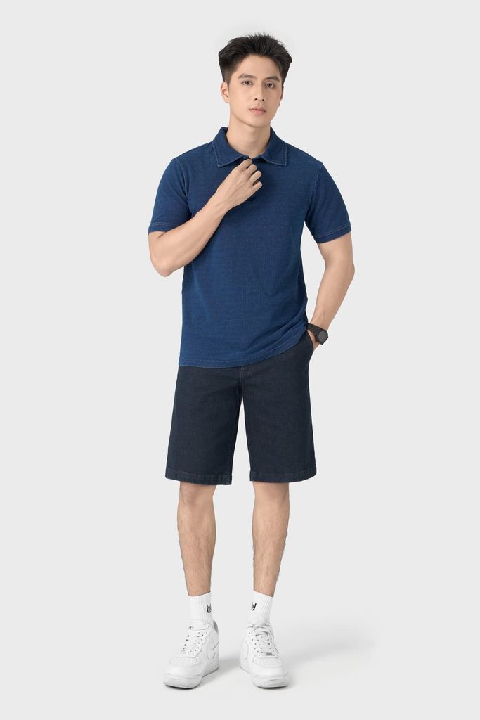 Áo Polo Nam Form Suông Cotton Denim Cao Cấp - Lịch Lãm, Mềm Mát
