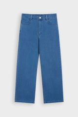 Quần Jean Nữ Suông Vừa Cạp Chun Nửa Vòng - Vải Jeans Slub Mềm Nhẹ