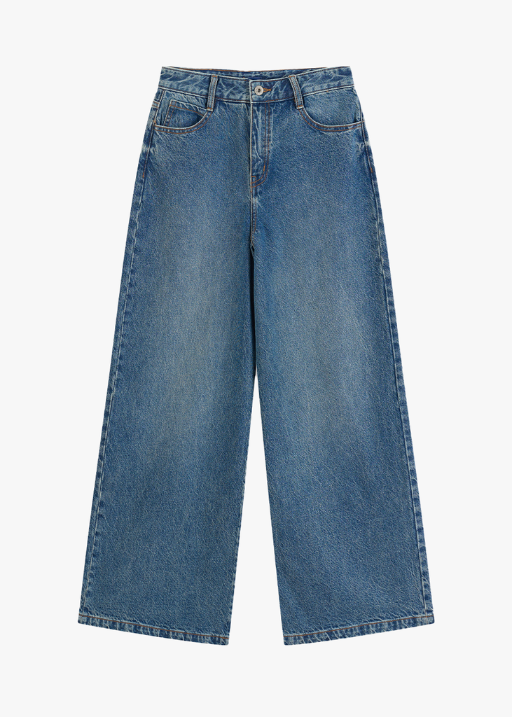 Quần Jean Nữ Ống Rộng Cạp Cao Luxury Denim - Phong Cách Trẻ Trung