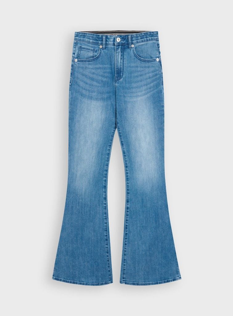 Quần Jeans Nữ Suông Vảy