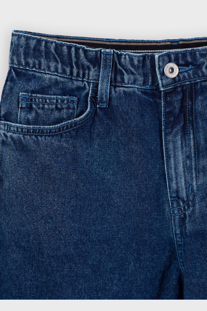 Quần Jean Nữ Ống Suông Denim Cotton Cao Cấp - Cạp Chun Co Giãn Thoải Mái, Hack Dáng