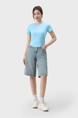Quần Short Jeans Nữ Ống Suông Dáng Ngố - Thiết Kế Trẻ Trung