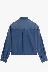 Áo Sơ Mi Nữ Croptop Denim Cao Cấp - Mềm Mát Tôn Dáng