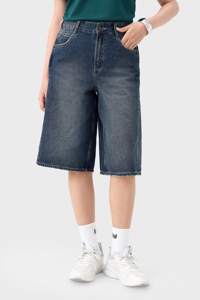 Quần Short Jeans Nữ Ống Suông Dáng Ngố - Thiết Kế Trẻ Trung