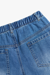 Quần Jeans Bé Gái GENVIET Dáng Suông Cạp Chun Co Giãn