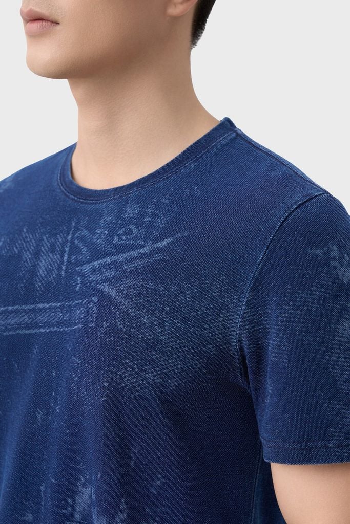 Áo Thun Nam Premium Denim Jersey - Họa Tiết Graphic Cực Chất, Mềm Mát
