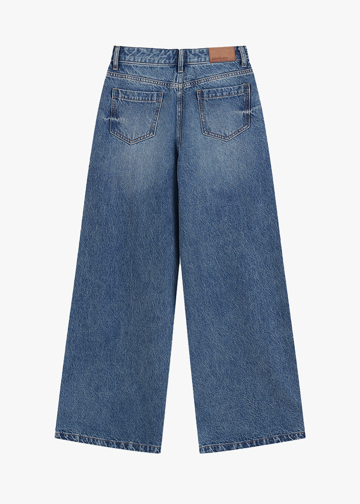 Quần Jean Nữ Ống Rộng Cạp Cao Luxury Denim - Phong Cách Trẻ Trung