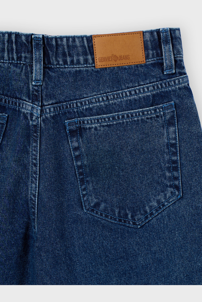 Quần Jean Nữ Ống Suông Denim Cotton Cao Cấp - Cạp Chun Co Giãn Thoải Mái, Hack Dáng