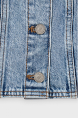 Áo Khoác Jean Nữ Croptop Cotton Denim Cao Cấp Xanh Chàm - Hack Dáng Thời Thượng Tôn Chiều Cao