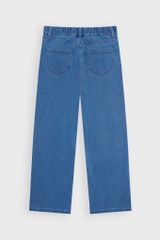 Quần Jean Nữ Suông Vừa Cạp Chun Nửa Vòng - Vải Jeans Slub Mềm Nhẹ