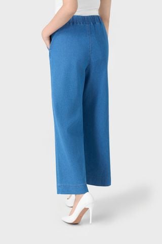 Quần Jean Nữ Ống Rộng Soft-Touch Denim Cao Cấp - Cạp Chun Hack Dáng Thoải Mái