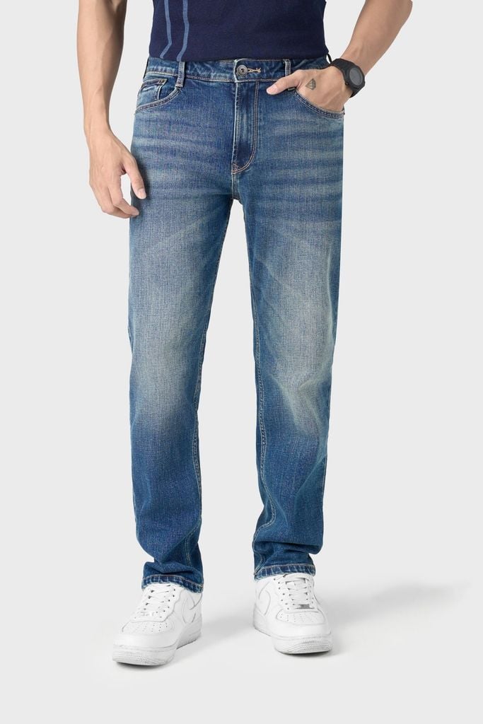 Quần Jean Nam Ống Col Đứng – Cotton 100% Mềm Mịn, Thoáng Mát