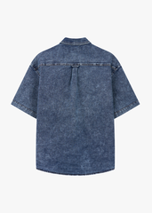 Áo Sơ Mi Jean Nam Cộc Tay - Form Oversize Thoải Mái