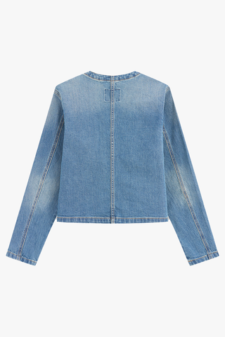 Áo Khoác Jeans Nữ 1 Lớp Suông Vừa