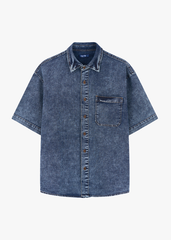 Áo Sơ Mi Jean Nam Cộc Tay - Form Oversize Thoải Mái