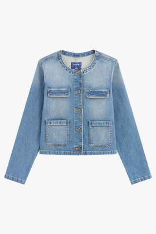 Áo Khoác Jeans Nữ 1 Lớp Suông Vừa