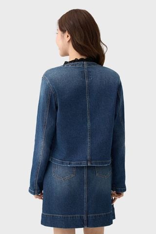 Áo Khoác Jeans Nữ 1 Lớp Suông Vừa