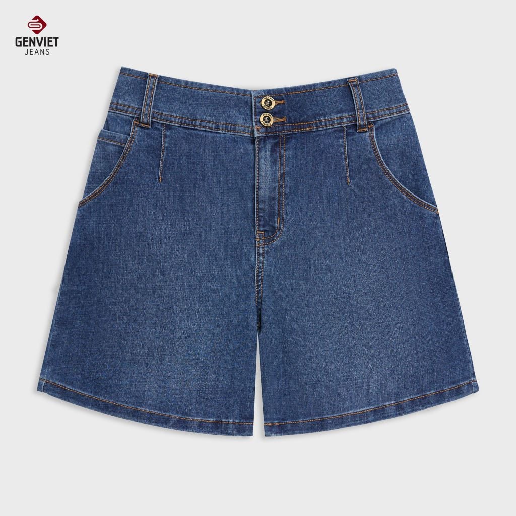 Quần Sooc Jeans Nữ Suông Cạp 2 Cúc - Thời Trang, Tôn Dáng, Dễ Phối