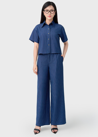 Quần Suông Kẻ Sọc Nữ – Cotton Tự Nhiên, Dáng Rộng Dễ Mặc