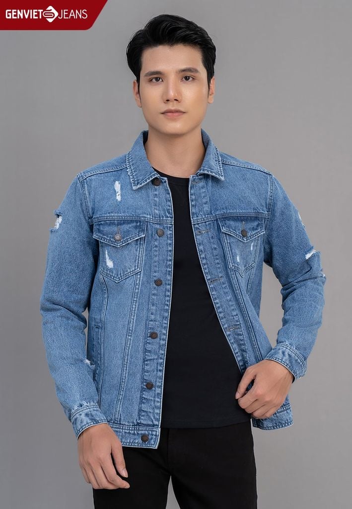 Áo Khoác Jeans 1 Lớp Nam