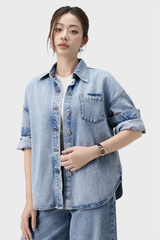 Áo Sơ Mi Jean Nữ Dáng Suông - Mềm Mát, Phom Rộng Trẻ Trung