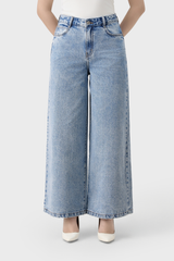 Quần Jean Nữ Ống Rộng Cạp Cao Luxury Denim - Phong Cách Trẻ Trung
