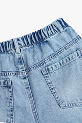 Quần Jeans Bé Gái GENVIET Dáng Suông Cạp Chun Co Giãn