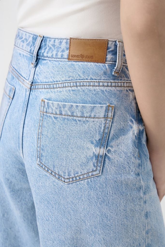 Quần Jean Nữ Ống Rộng Cạp Cao Luxury Denim - Phong Cách Trẻ Trung