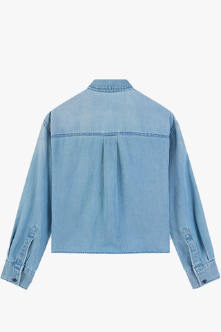 Áo Sơ Mi Nữ Croptop Denim Cao Cấp - Mềm Mát Tôn Dáng