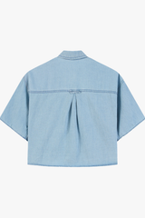 Áo Sơ Mi Jean Croptop Nữ Denim Thượng Hạng - Trẻ Trung, Mềm Mát Tự Nhi