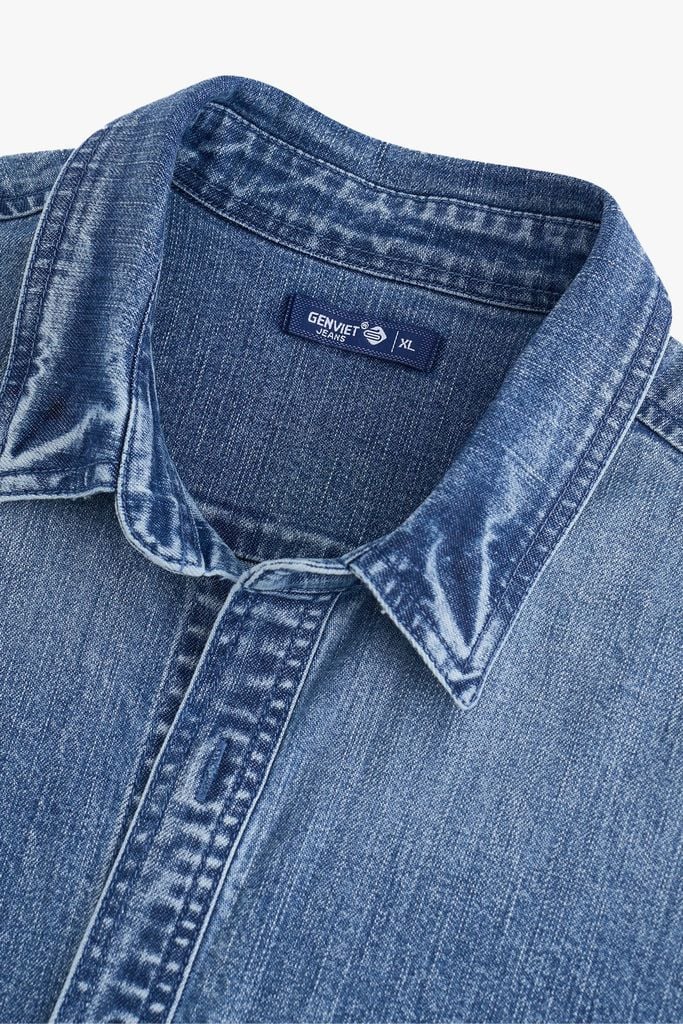 Áo Sơ Mi Jean Nam Dài Tay Form Ôm