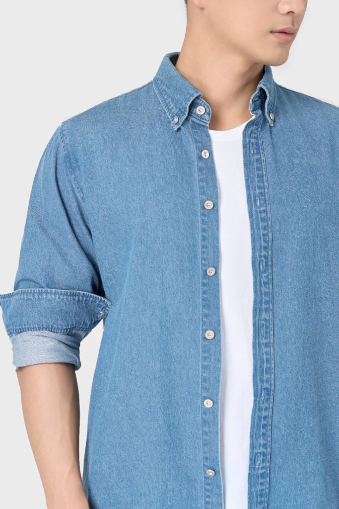 Áo Sơ Mi Nam Suông Vừa Denim Cao Cấp - Trẻ Trung, Nam Tính