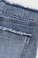 Quần Jean Nữ Ống Rộng Cạp Cao Denim Cotton Cao Cấp - Hack Dáng Tối Đa, Viền Tua Rua Cá Tính