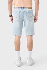 Quần Short Jean Nam Ống Suông - Rách Nhẹ Bụi Bặm Năng Động
