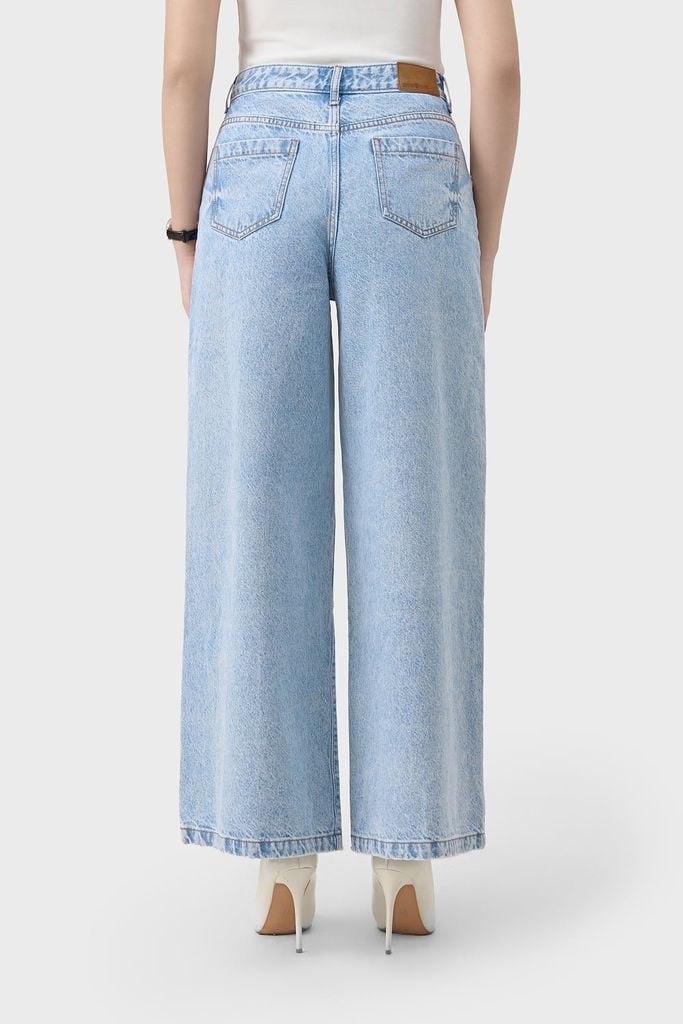 Quần Jean Nữ Ống Rộng Cạp Cao Luxury Denim - Phong Cách Trẻ Trung