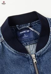 Áo Khoác Jeans 1 Lớp Nam Bomber – Họa Tiết Chéo Thêu Tay