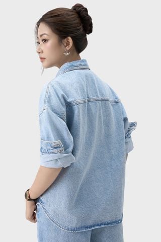 Áo Sơ Mi Jean Nữ Dáng Suông - Mềm Mát, Phom Rộng Trẻ Trung