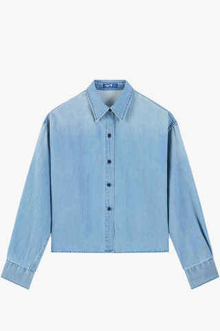 Áo Sơ Mi Nữ Croptop Denim Cao Cấp - Mềm Mát Tôn Dáng